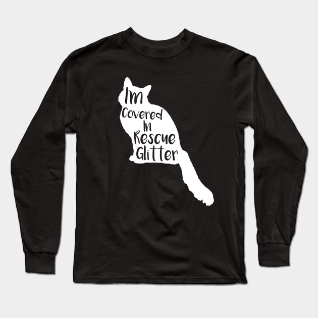 Rescue Cat Covered in Glitter Hair Long Sleeve T-Shirt by shanestillz